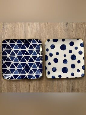 Over and Back Stoneware Salad — Appetizer Plates Set of 2
